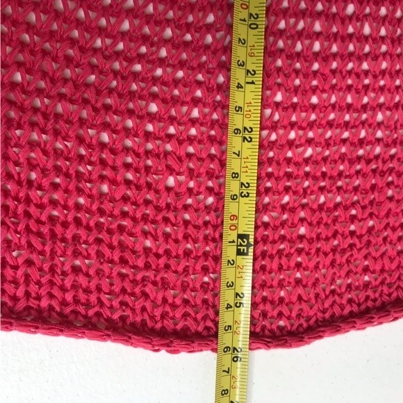 J Jill Pure Jill Pink Knit Open Weave Shawl Collar Vest Women Size Small Crochet - Picture 11 of 12